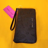 Betsey Skull Cowboy Western Black Wallet Wristlet Zip Around