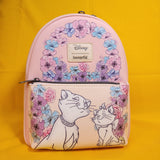Loungefly Disney The Aristocats Duchess & Marie Pink Floral Mini Backpack