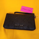 Betsey Skull Cowboy Western Black Wallet Wristlet Zip Around