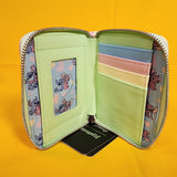 Loungefly Disney Lilo and Stitch Angel Corduroy Pastel Color Block Zip Wallet