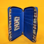 Loungefly Pixar Disney Monsters INC University Scare Games Blue Zip Wallet