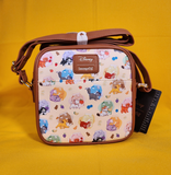 Loungefly Disney Cats Milk Cartons AOP Crossbody Bag Marie Simba Cheshire