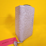 Betsey Johnson Purple Quilted Daisy Flower Spring Wallet Wristlet Zip Around