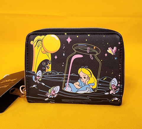 Alice In Wonderland Glow-In-The-Dark Zip Around Wallet