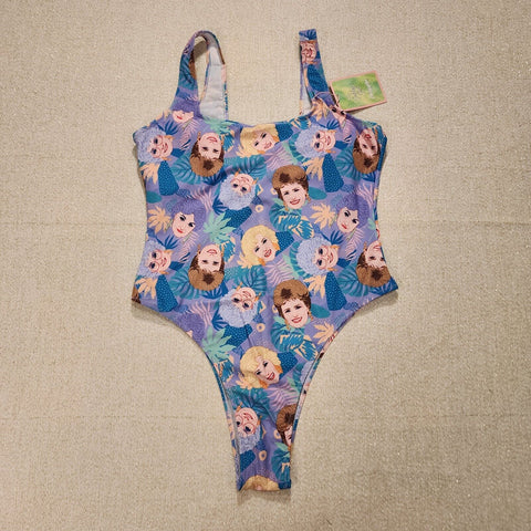 Cakeworthy Golden Girls Swim Suit Bathing Suit One Piece Purple AOP XLarge
