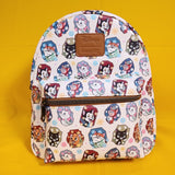 Loungefly Disney Cats Flower Portrait AOP Figaro Marie Dinah Mini Backpack