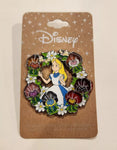 Alice In Wonderland Floral Wreath Stained Glass Enamel Pin