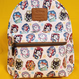 Loungefly Disney Cats Flower Portrait AOP Figaro Marie Dinah Mini Backpack