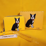 Marc Tetro Boston Terrier Yellow Dog Wallet Cardholder Wristlet