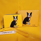 Marc Tetro Boston Terrier Yellow Dog Wallet Cardholder Wristlet