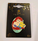 The Little Mermaid Ariel and Flounder Side Kick Enamel Pin