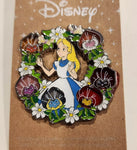 Alice In Wonderland Floral Wreath Stained Glass Enamel Pin