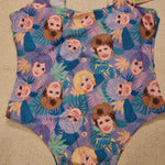 Cakeworthy Golden Girls Swim Suit Bathing Suit One Piece Purple AOP XLarge