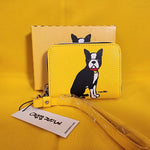 Marc Tetro Boston Terrier Yellow Dog Wallet Cardholder Wristlet