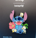 Loungefly Disney Lilo & Stitch Ducklings Ducks Stitch Floral Enamel Pin NEW