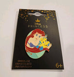 The Little Mermaid Ariel and Flounder Side Kick Enamel Pin