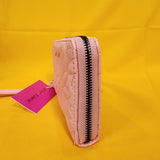Betsey Johnson Pink Quilted Daisy Flower Spring Wallet Wristlet Zip Around