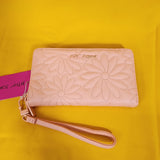 Betsey Johnson Pink Quilted Daisy Flower Spring Wallet Wristlet Zip Around