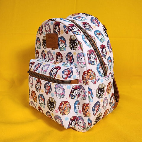 disney - cats mini backpack Loungefly Disney Cats Flower Portrait AOP Figaro Marie Dinah Mini Back – Get Lojos Mojo