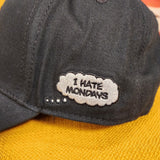 Garfield Snapback Black Baseball Cap I Hate Mondays Patch Embroidered Hat