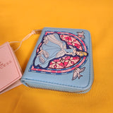 Loungefly Disney Princess Cinderella Stained Glass Portrait Blue Zip Wallet