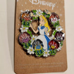 Alice In Wonderland Floral Wreath Stained Glass Enamel Pin