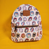 Loungefly Disney Cats Flower Portrait AOP Figaro Marie Dinah Mini Backpack