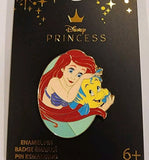 The Little Mermaid Ariel and Flounder Side Kick Enamel Pin
