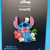 Loungefly Disney Lilo & Stitch Ducklings Ducks Stitch Floral Enamel Pin NEW