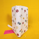 Betsey Johnson White Floral Flower Embroidered Wallet Wristlet Zip Around