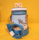 Tom and Jerry Chase Scene Spinning Bottle Cheese Crossbody Bag
