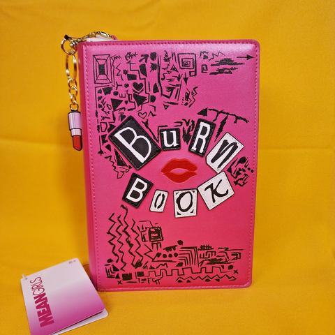 Loungefly Mean Girls Burn Book Cosplay Crossbody Book Bag Glitter Pink NEW
