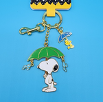 Loungefly Peanuts Snoopy & Woodstock Umbrella Dangling Rainy Day Keychain Charm