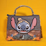 Disney Loungefly Lilo & Stitch Suede Autumn Fall Leaves Crossbody Handbag