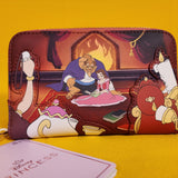 Loungefly Disney Princess Beauty and the Beast Fireplace Scene Zip Wallet