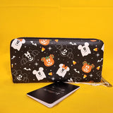 Loungefly Disney Mickey & Minnie Spooky Ghost Candy Corn Halloween Zip Wallet