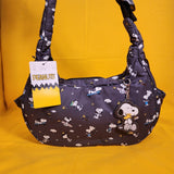 Peanuts Snoopy & Woodstock Icons AOP Nylon Shoulder Bag Purse Charm NEW