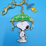 Loungefly Peanuts Snoopy & Woodstock Umbrella Dangling Rainy Day Keychain Charm