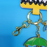Loungefly Peanuts Snoopy & Woodstock Umbrella Dangling Rainy Day Keychain Charm