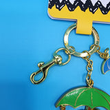 Loungefly Peanuts Snoopy & Woodstock Umbrella Dangling Rainy Day Keychain Charm