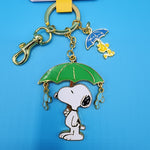 Loungefly Peanuts Snoopy & Woodstock Umbrella Dangling Rainy Day Keychain Charm