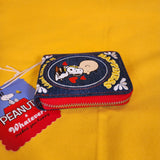 Whatever! Peanuts Snoopy “Happiness Is a Warm Puppy” Denim Accordion Wallet