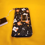 Loungefly Disney Mickey & Minnie Spooky Ghost Candy Corn Halloween Zip Wallet