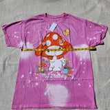 My Melody Pink Splatter Tie Dye Mushroom Hat Womens Boy Friend Fit T Shirt Large