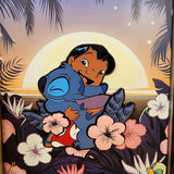 Loungefly Disney Lilo and Stitch Hugging Floral PVC Hibiscus LE Pin 3"