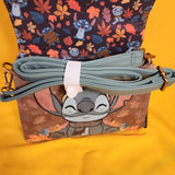 Disney Loungefly Lilo & Stitch Suede Autumn Fall Leaves Crossbody Handbag