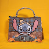 Disney Loungefly Lilo & Stitch Suede Autumn Fall Leaves Crossbody Handbag