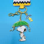 Loungefly Peanuts Snoopy & Woodstock Umbrella Dangling Rainy Day Keychain Charm