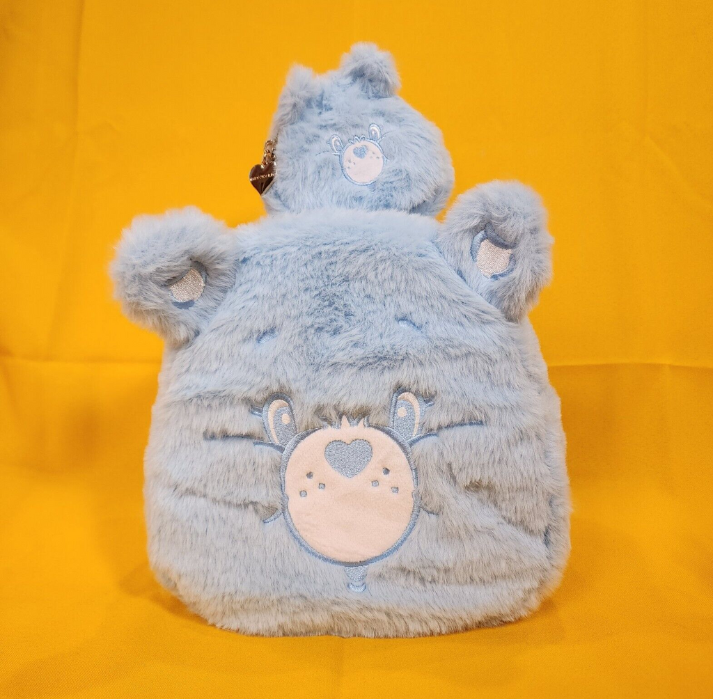 fluffy mini backpack Care Bears Skinny Dip Blue Plush Furry Cosplay Mini Backpack Coin Bag – Get Lojos Mojo