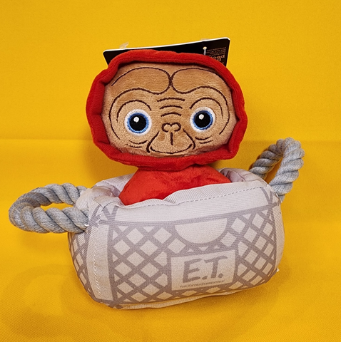 E.T. Basket Plush Dog Cat Toy Squeaks Extra Terrestrial Steven Spielberg E.T